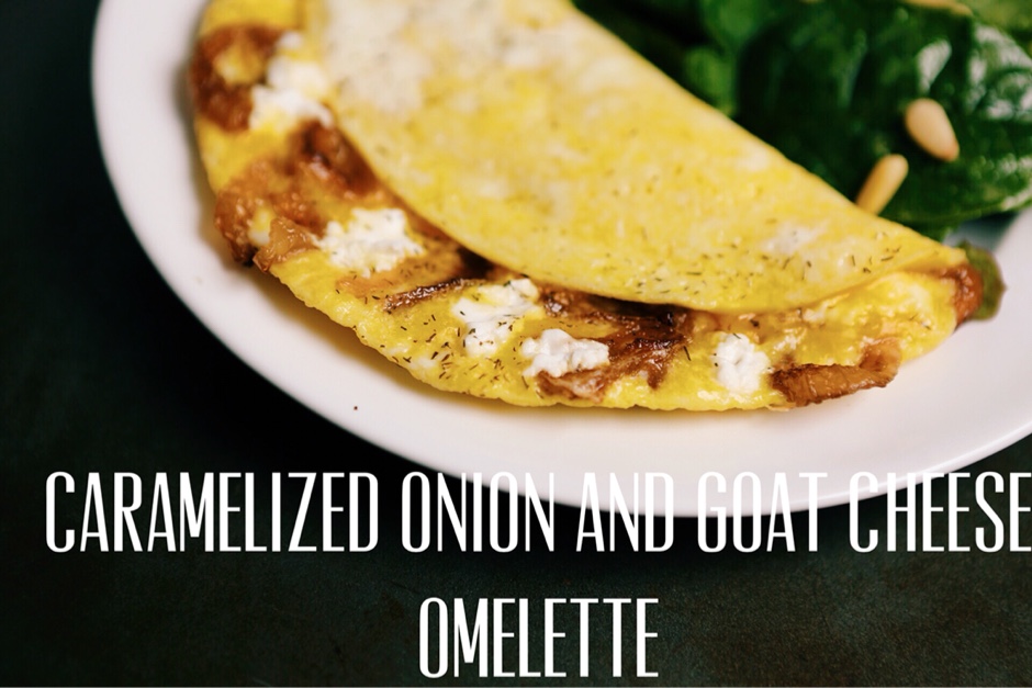 recipe caramelized onion and goat cheese omelette